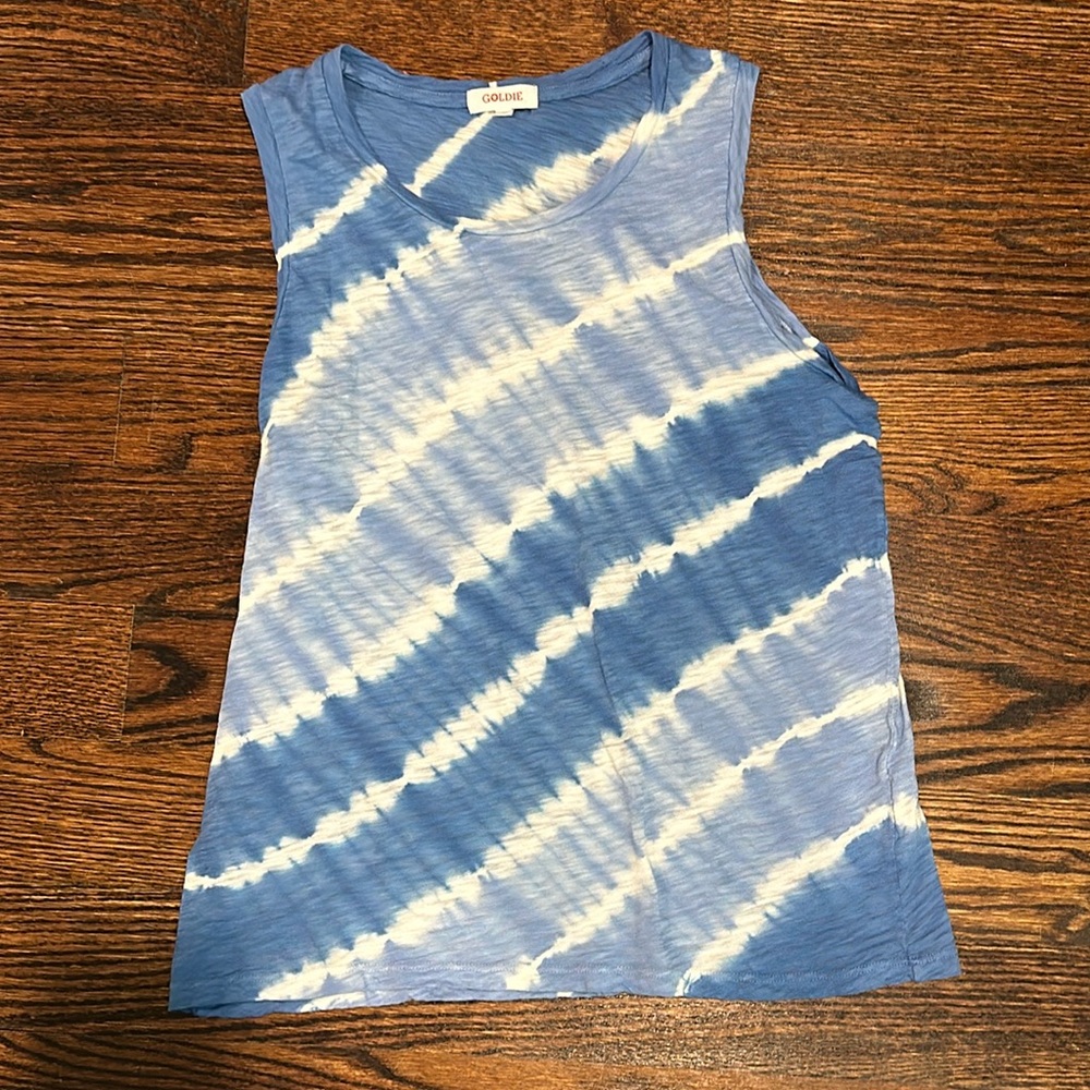 Goldie Blue and White Tie-Dye Tank Top (69)